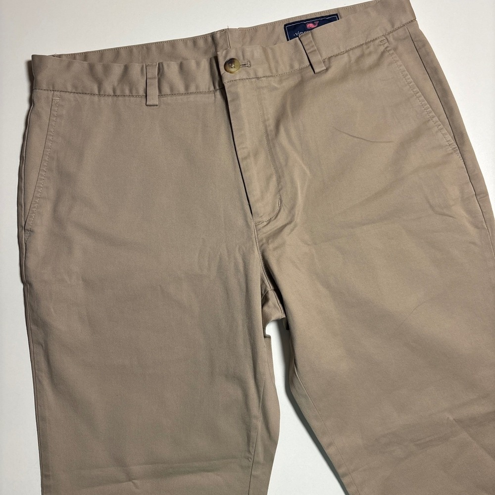 Vineyard Vines Breaker Pant Khaki Chino Mens 35x30 Stretch Cotton Tan